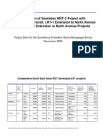 Comparison of Seamless Mrt-3 Project With Edsa Northrail Transit, Lrt-1 Extension To North Avenue and North Rail Extension To North Avenue Projects