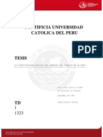 La Constitucionalizacion Del Derecho Del Trabajo en El Peru