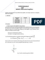 EE321L Lab 6 MOSFET Differential Amplifier