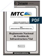 Reglamento Nacional de Gestion de Infraestructura Vial