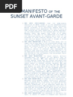 The Manifesto of The Sunset Avant-Garde