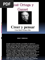 Creer y Pensar Ortega y Gasset