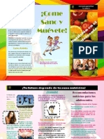 Triptico Nutrición en El Adolescente