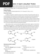 Determination of Aspirin Using Back Titration: Required Reading