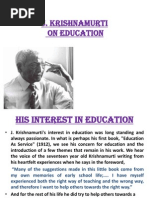 BSC Krishnamurty On Education