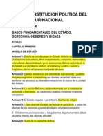 Nueva Constitución Política Del Estado Plurinacional