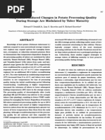 Temperature-Induced Changes in Potato Processing Quality During Storage Are Modulated by Tuber Maturity