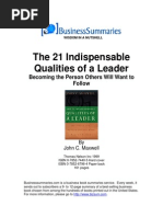 John Maxwell Business Summaries - The 21 Indispensable Qualities of A Leader, 2002