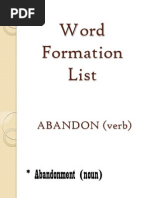 Word Formation List 1