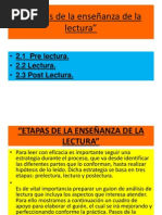 2.1 Pre Lectura 2.2 Lectura 2.3 Post Lectura