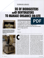 Analysis of Biodigesters and Dehydrators To Manage Organics On-Site