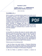 G.R. No. 192221 November 13, 2012 Casimira S. Dela Cruz, Petitioner, vs. Commission On ELECTIONS and JOHN LLOYD M. PACETE, Respondents