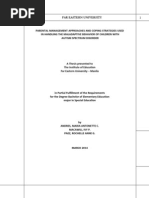 Parental Management Approaches and Coping Strategies Used in Handling The Maladaptive Behavior of Children With Autism Spectrum Disorder