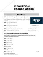 ESERCIZI Equazioni Di Secondo Grado