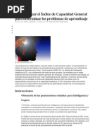 Cómo Utilizar El Índice de Capacidad General para Determinar Los Problemas de Aprendizaje