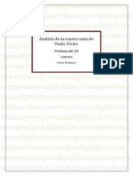 Análisis de La "Cuarta Carta" de Paulo Freire