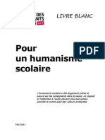 Le Livre Blanc Pour Un Humanisme Scolaire