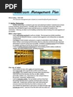 Classroom Management Plan