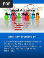 Target Audience Research Objective IV