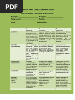 Rbrica para Evaluar Power Point