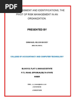 Risk Assessment and Identifications The Pivot of Risk Management in An Organization.