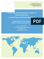 Evaluating and Measuring The Impact of Citizen Diplomacy - Current Status and Future Directions Roundtable