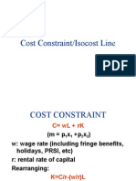 Cost Constraint/Isocost Line