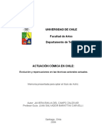 Actuación Cómica en Chile. Evolución y Repercusiones en Las Técnicas Actorales Actuales