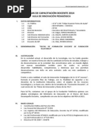 Plan de Capacitación Docente 2014