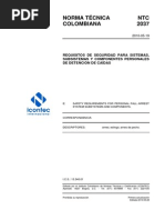 Ntc2037 Requisitos de Seguridad para Sistemas, Sub Sistemas y Componentes de Detencion de Caidas