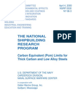 The National Shipbuilding Research Program: Carbon Equivalent (PCM) Limits For Thick Carbon and Low Alloy Steels