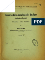 Textes Berbères Dans Le Parler Des Irjen (Kabylie-Algérie) Tome I - André Picard 1958