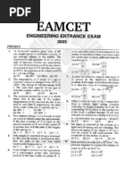 Eamcet 2003 Engineering Paper