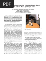 Cartesian Impedance Control of Redundant Robots: Recent Results With The DLR-Light-Weight-Arms