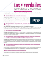 10 Mitos y Verdades Sobre El Aprendizaje y El Cerebro