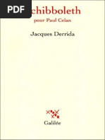 Derrida Schibboleth Pour Paul Celan