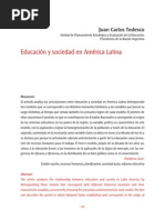 Educacion y Sociedad (Tedesco)