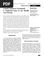 Casual Consent To Treatment: A Neglected Issue in Our Health Care System