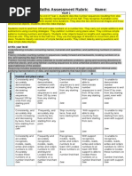 Year 1 Maths Rubric 1