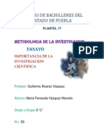 Ensayo Importancia de La Investigacion Cientifica 2e