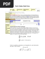 Paul's Online Math Notes: Double Integrals in Polar Coordinates