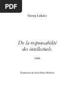 Georg Lukacs. Responsabilité Intellectuels