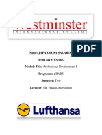 Name: Jafarmusa Salarov ID: 0174VMVM0612 Module Title: Professional Development I Programme: BABS Semester: Two Lecturer: Mr. Francis Asirvatham