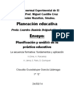 Ensayo, Planificacion y Analisis de La Practica Educativa