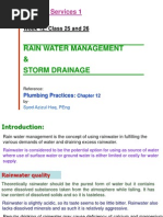 Rain Water Management & Storm Drainage: Building Services 1