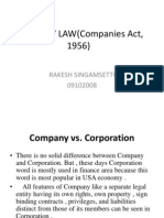 COMPANY LAW (Companies Act, 1956) : Rakesh Singamsetti 09102008