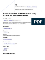 Four Centuries of Influence of Iraqi Shiism On Pre-Safavid Iran