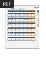 September 2008: 2008-2009 Academic Calendar