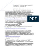 Definiciones de Administración de Recursos Humanos y Cuadro Comparativo de Las Definiciones