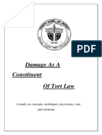 Damage As A Constituent of Tort Law